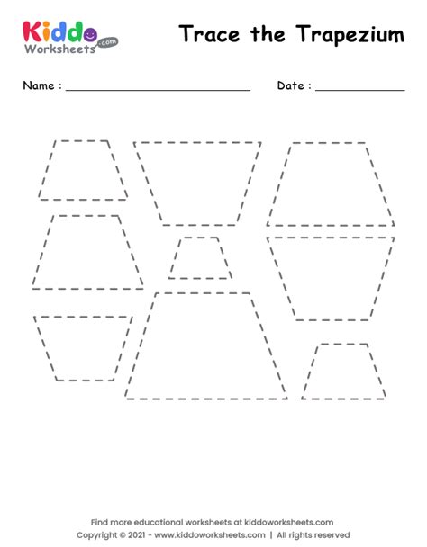 Free Printable Tracing Shape Trapezium Worksheet Kiddoworksheets