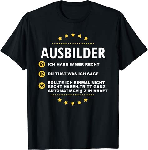 Ausbilder Azubi Lehre Lustige Geschenee T Shirt Stellanovelty