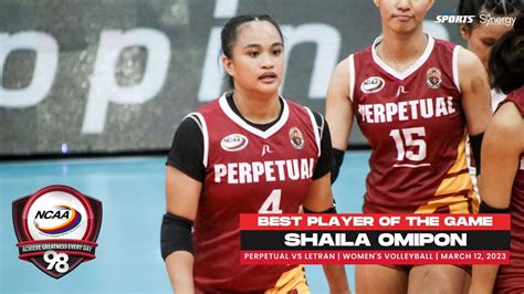 Ncaa Season Wvb Best Player Shaila Omipon Perpetual Vs Letran