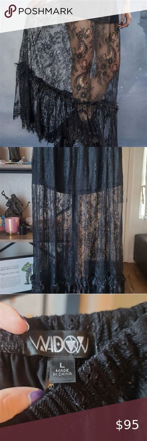 Widow Dark Fairy Sheer Lace Maxi Skirt