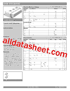 SKM600GB066D 09 Datasheet PDF Semikron International