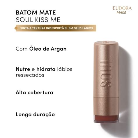 Batom Soul Kiss Me Efeito Matte Nude Autoral G Eudora