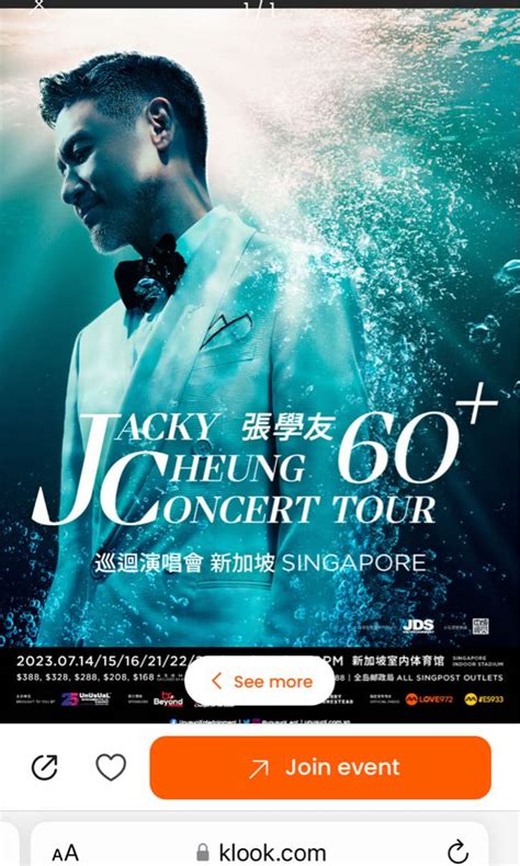 Jacky Cheung Concert Tour 2023, Tickets & Vouchers, Event Tickets on ...