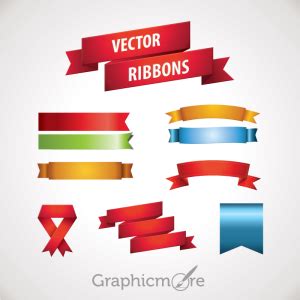 Ribbon & Badge Set Design Free Vector Download by GraphicMore