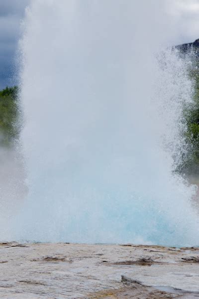 Strokkur Geyser Eruption Geysir Geyser View Iceland Stock Photo