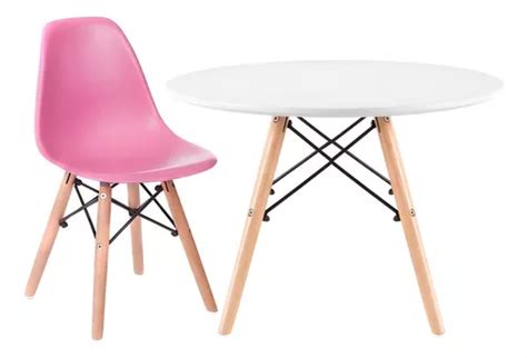 Kit Mesa Eames Infantil E Cadeira Eames Junior Cor Da Tampa Mesa