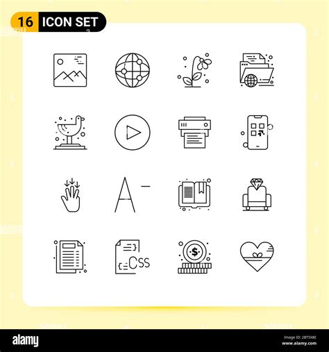 Stock Vector Icon Pack Of Line Signs And Symbols For Online Folder