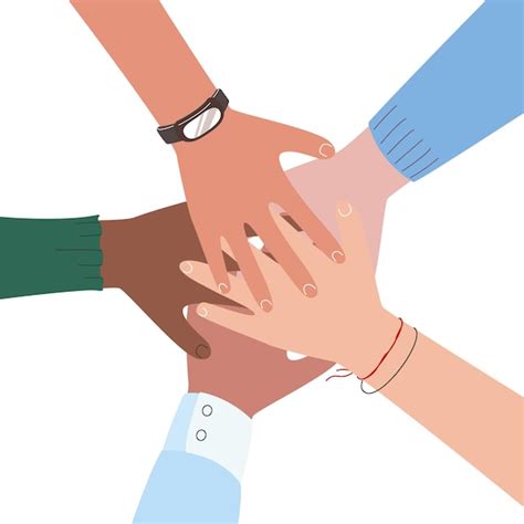 Premium Vector Hands Of Diverse Group Of People Putting Together