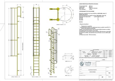 Projeto Escada Marinheiro Gaiola até 10 0m completa ART