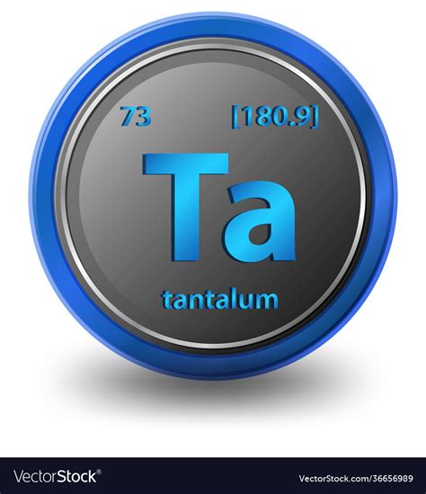 Tantalum Chemical Element Symbol Royalty Free Vector Image