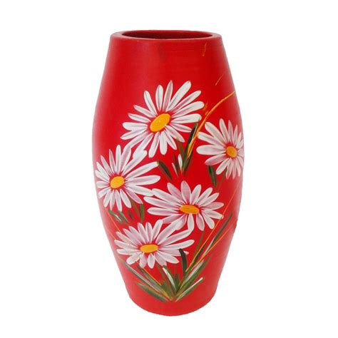 Vaza Din Ceramica Model Floral Rosie 20 Cm Emagro