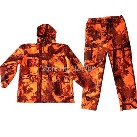 J660 Blaze Orange Realtree Camo Hunting Suits Clothes Camouflage Hunting Jacket Clothing-in ...