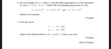 Solved 4 Give An Example Of A 3×3 Matrix A With The