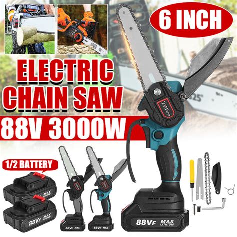 88v 3000w 468 Inches Mini Electric Chain Saw Cordless Pruning Chainsaw Woodworking Cutter