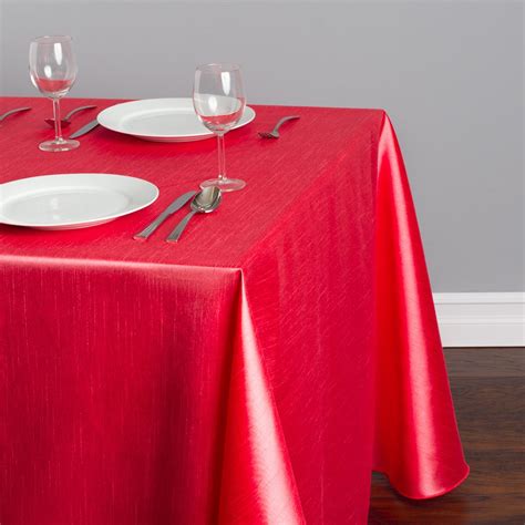 90 X 156 In Rectangular Shantung Silk Tablecloth 12 Colors