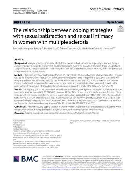 Pdf The Relationship Between Coping Strategies With Sexual