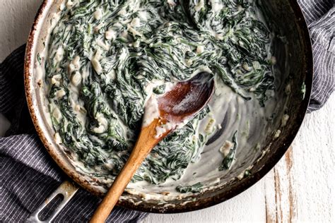 Creamed Spinach Cooking With Cocktail Rings