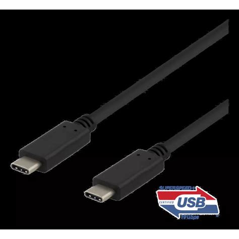 USBC To USBC Cable 0 5m 10Gbps 100W 5A USB 3 1 Gen 2 Black