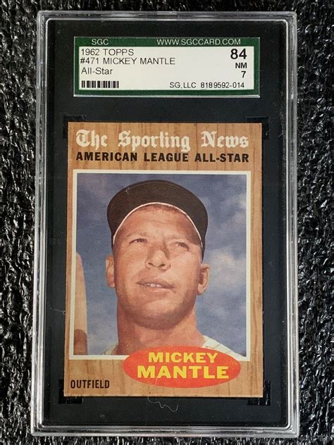 1962 Topps Baseball 471 Mickey Mantle All Star SGC 7 EBay