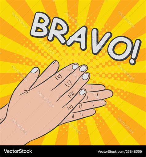 Hands Clapping Applause Bravo Royalty Free Vector Image