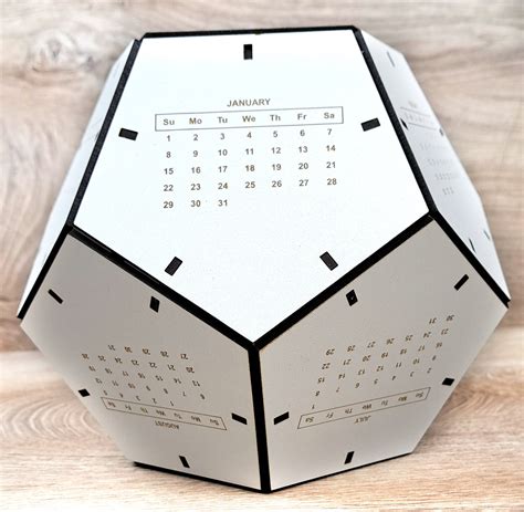 Laser Cut File Vector Calendar Cnc Svg Dxf Pdf Etsy Uk