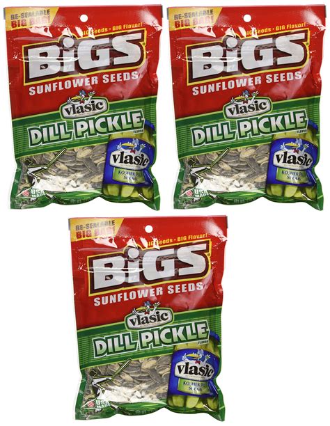 Bigs Vlasic Dill Pickle Sunflower Seeds 5 35 Ounce Bags Pack Of 3