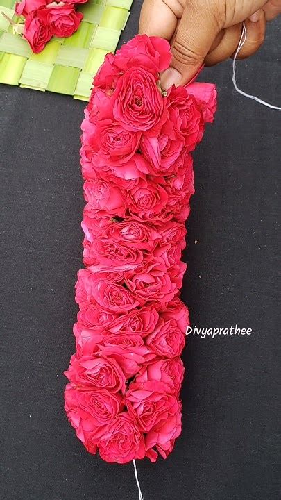 Easy Rose Flower Garlandroja Poo Malaipooja Decortemple Rose Garland