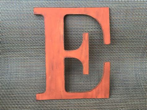 Rustic Distressed Initial Letters Rustic Persimmon Letters A B C D