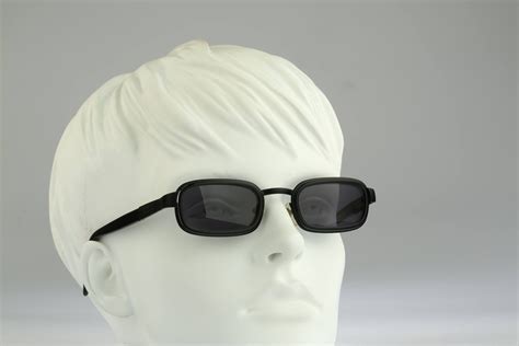 Think Pink Tps 83 Hk170 Vintage 90s Unique Black Small Etsy Rectangle Sunglasses Sunglasses