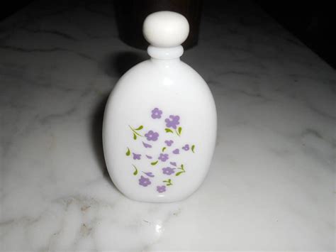 Vintage Avon White Milk Glass Perfume Bottle With Purple Etsy Avon Perfume Bottles Glass