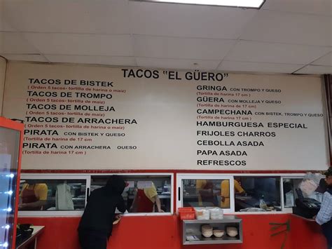 Carta del restaurante Tacos El Güero Cumbres Elite Monterrey Avenida