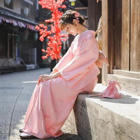 Kimono Japonais Pour Femme Rose Japanstreet Japanese Kimono Long