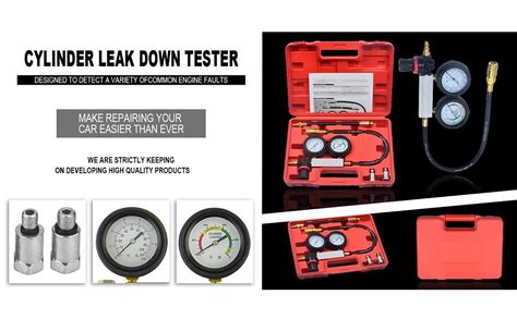 Prokomon Cylinder Leak Down Tester Gasoline Engine Cylinder Dual Gauge