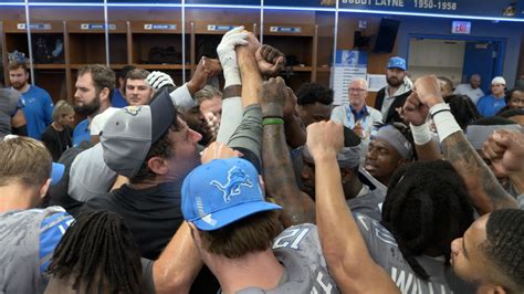 Lions vs. Vikings: Locker room celebration