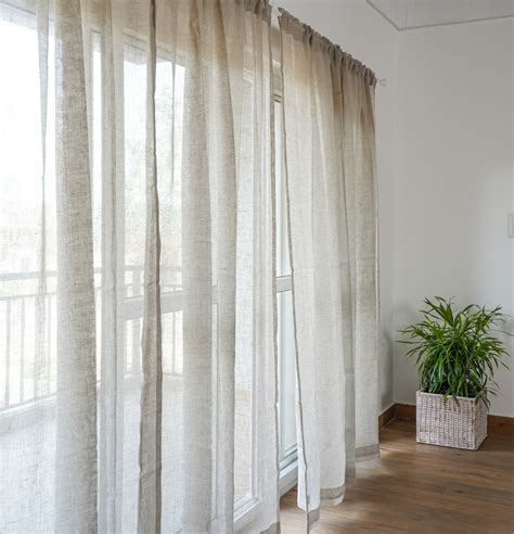 Buy Customizable Linen Sheer Curtain Oyester Grey Thoppia