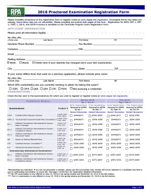 Fillable Online Ntsa Net B B Proctored Examination Registration Form