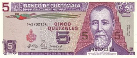 5 Quetzales Guatemala Numista