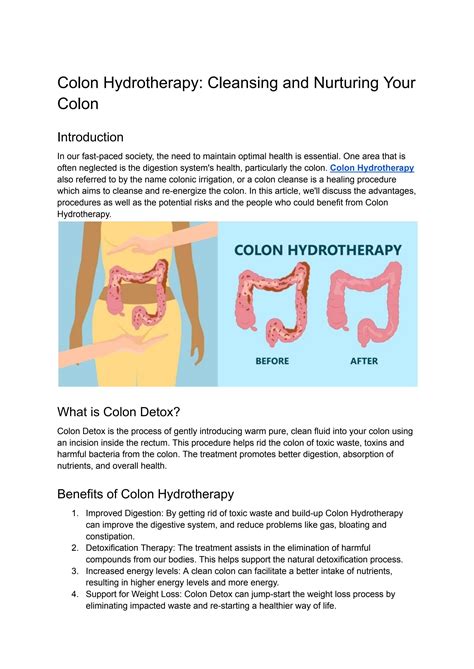 Colon Hydrotherapy Procedure