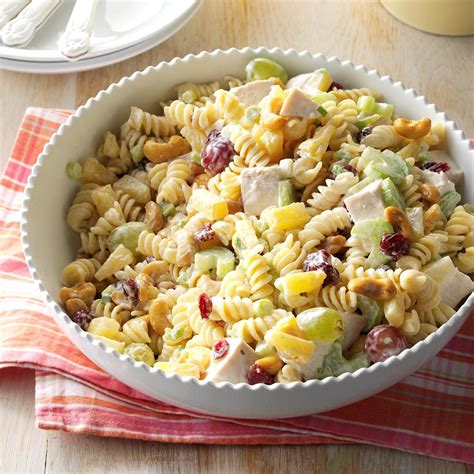 Chicken Pasta Salad With Cashews And Dried Cranberries