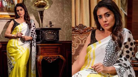 Marathi Actress Sonali Kulkarni Dazzles Up With Sass In Yellow Silk