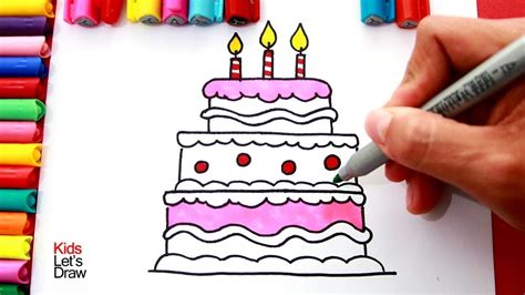 Tortas De Dibujos Dibujar Y Pintar Torta De Cumpleaños Con Globos