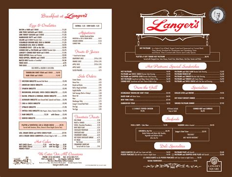 Langer's Delicatessen-Restaurant Menu | Langer's Delicatessen-Restaurant