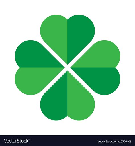 Shamrock Green Four Leaf Clover Icon Good Luck Vector Image