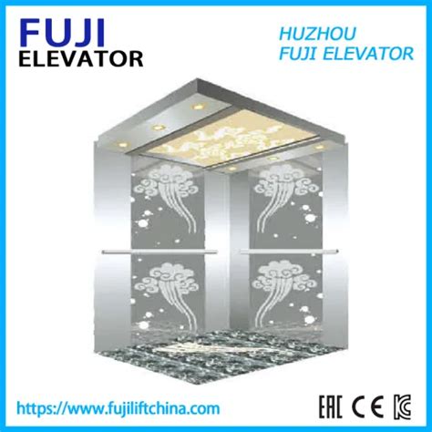 Fuji Brand Passenger Elevator 1350kg 175ms Golden Titanium Mirror