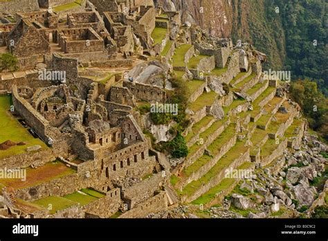 Ruins Of The Lost City Of The Inca Empire Machu Picchu Located In The