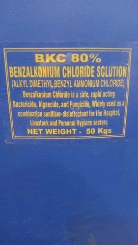 Benzalkonium Chloride Bkc For Surface Disinfectant Liquid At Rs