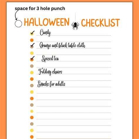 Halloween Checklist Checklist Halloween Checklist Diy Etsy