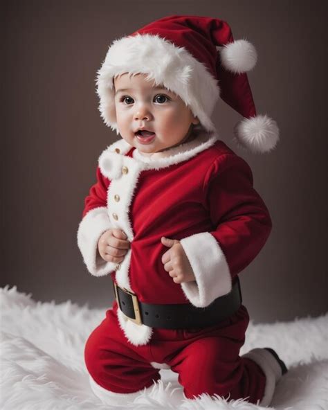 Premium Ai Image Cute Christmas Santa Baby