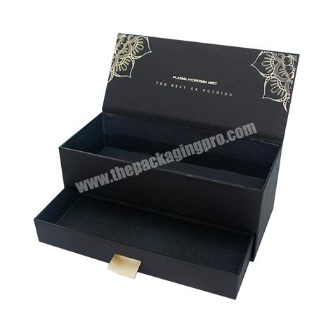 Manufacturers Custom Cosmetic Beauty Paper Box Packaging Magnetic Black