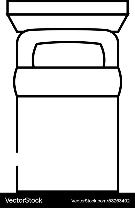 Single bed top view line icon Royalty Free Vector Image